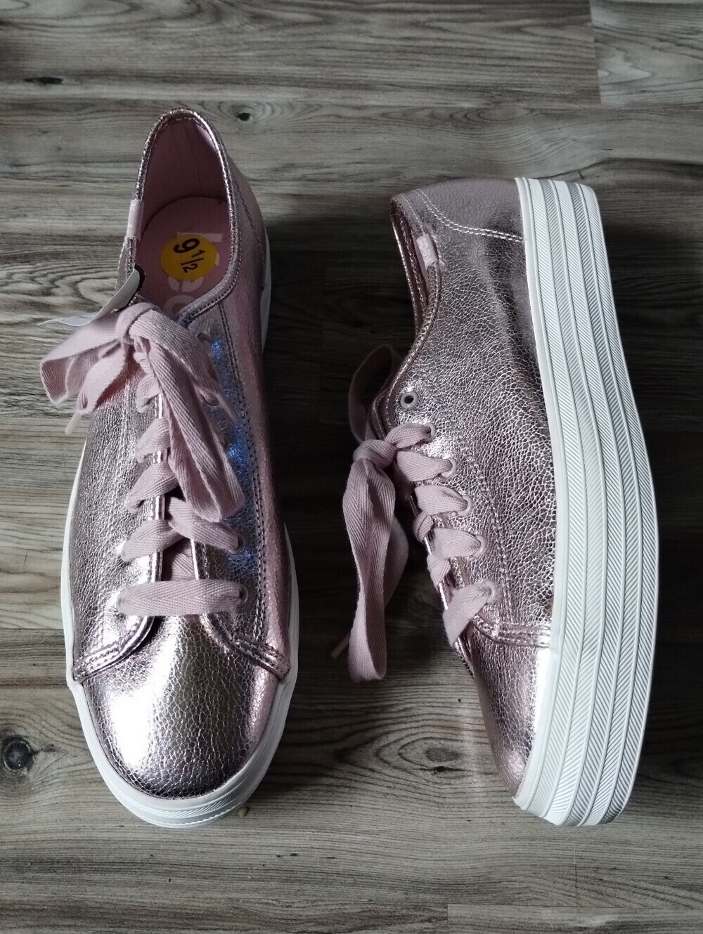 Keds Triple Kick Metallic Pink Platform Sneakers Women's Size 9.5